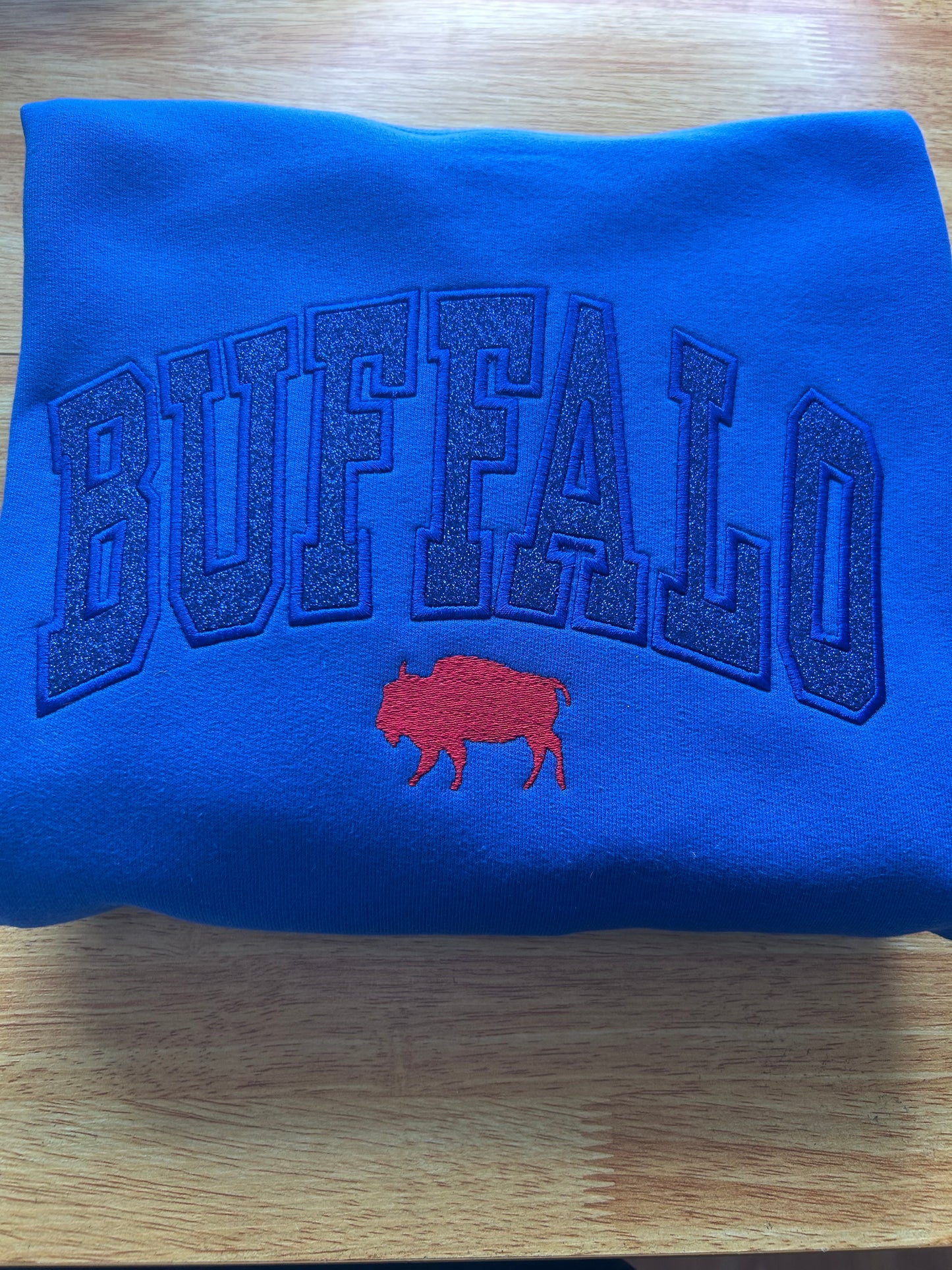 BUFFALO embroidered glitter crewneck sweatshirt