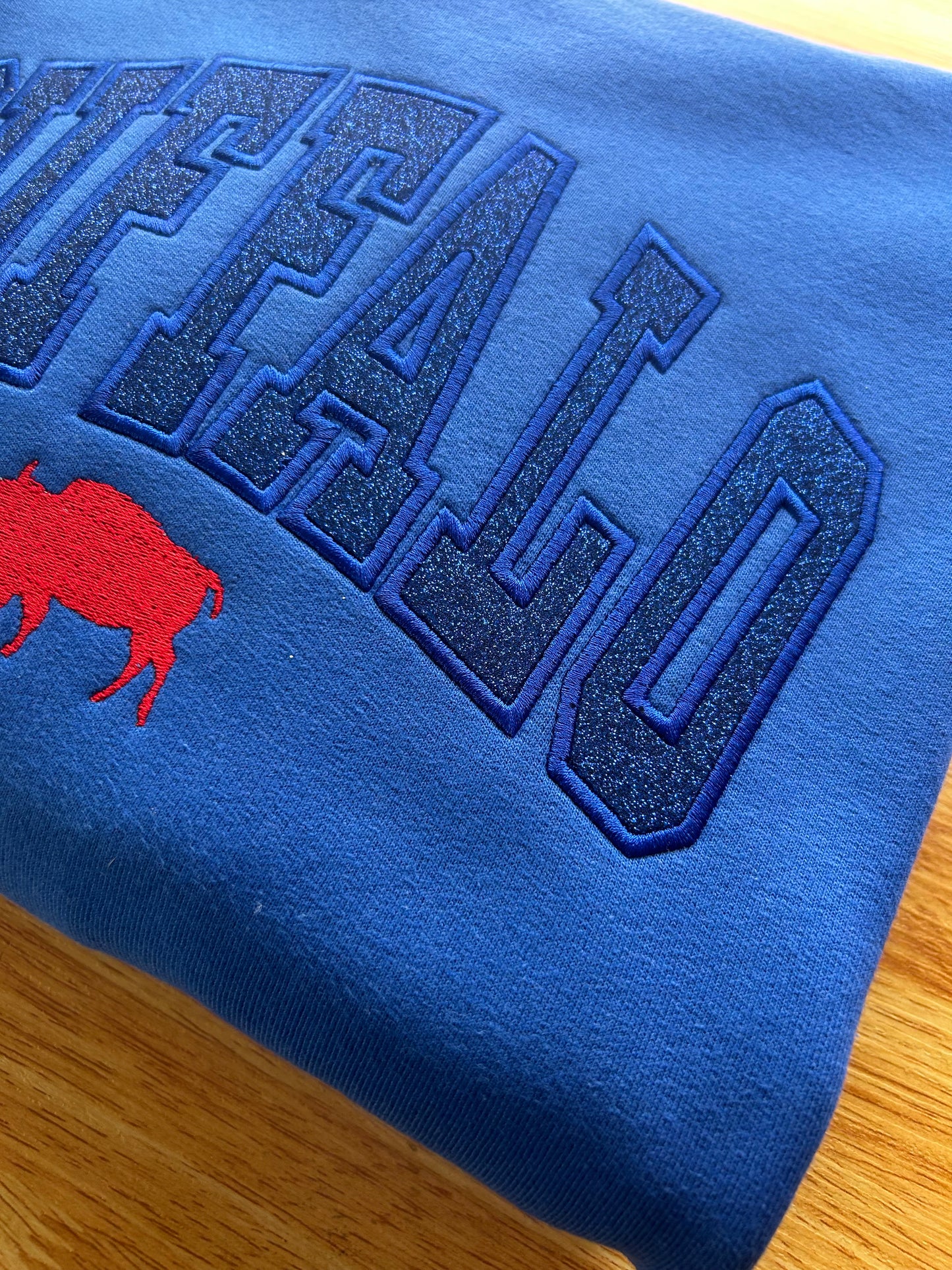 BUFFALO embroidered glitter crewneck sweatshirt