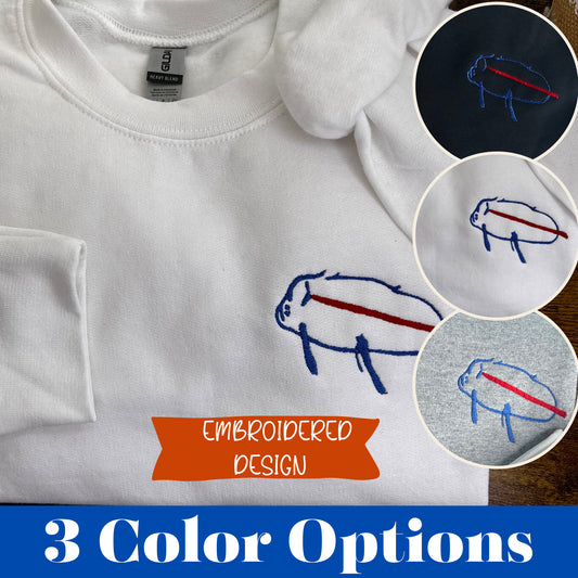Football fan Sweatshirt Embroidered Crewneck Sweatshirt, potato buffalo sweatshirt buffalo football fan gift for her Christmas Gift